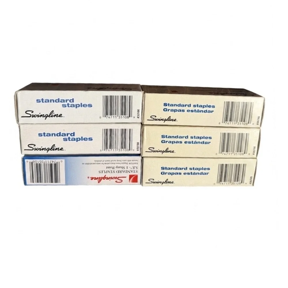 Swingline Standard Staples 35108 Lot of 6 Boxes 30000 Total Chisel Point‎ Silver